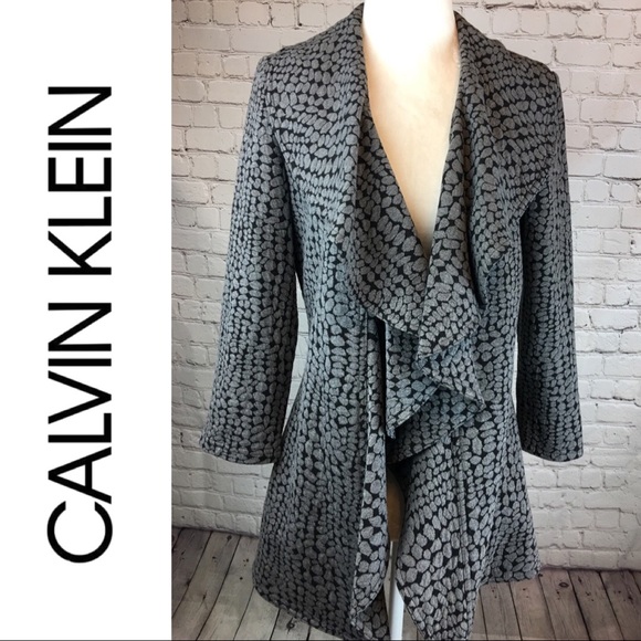 Calvin Klein Jackets & Blazers - Calvin Klein Shawl Collar Print Open Jacket